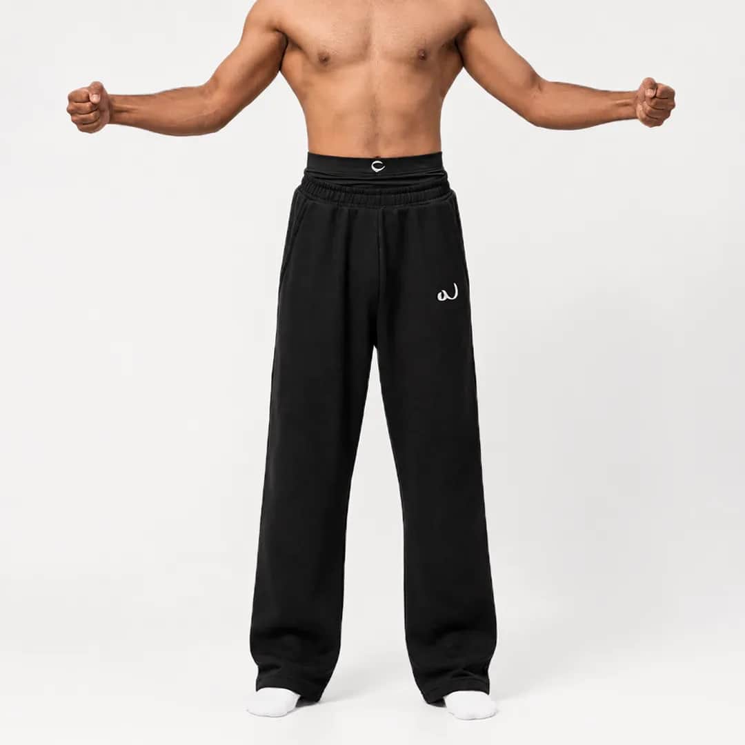 Baggy Cotton Awrah Trouser — Black by TrueAwrah, modest activewear designed for awrah coverage